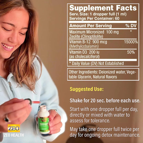 Zetox Zeolite Suspension (2 fl oz) Safe, Effective & Easy Daily De